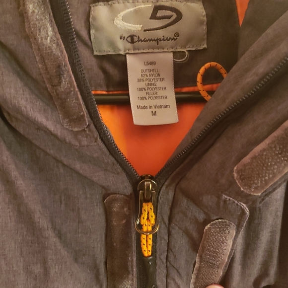 Champion Gray Hooded Jacket Medium - Picture 4 of 8